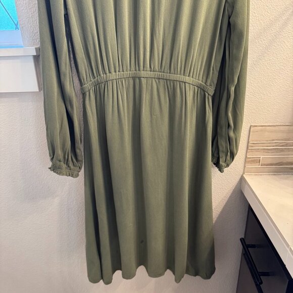 Olive Green Old Navy Mock Wrap Dress Size S TALL - Picture 3 of 3